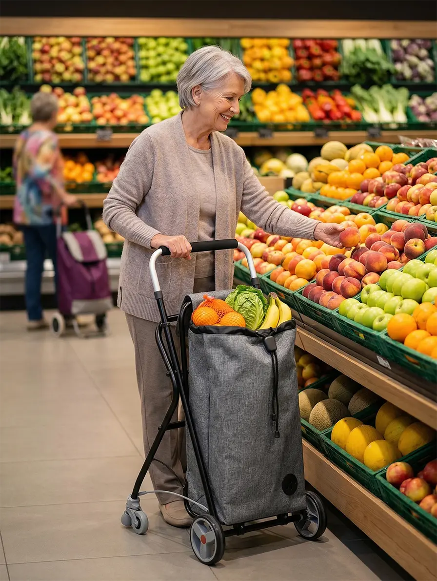 Andador Kimera en el supermercado