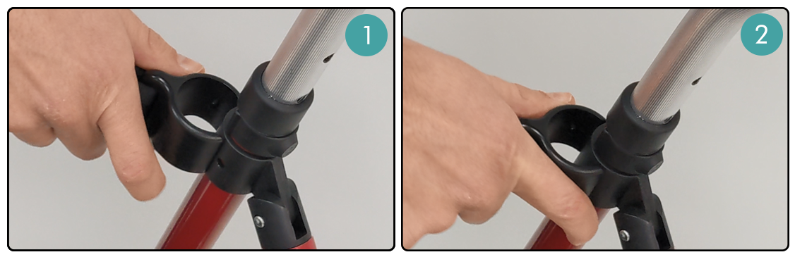 Montaje respaldo de tela en andador pasos 1-2